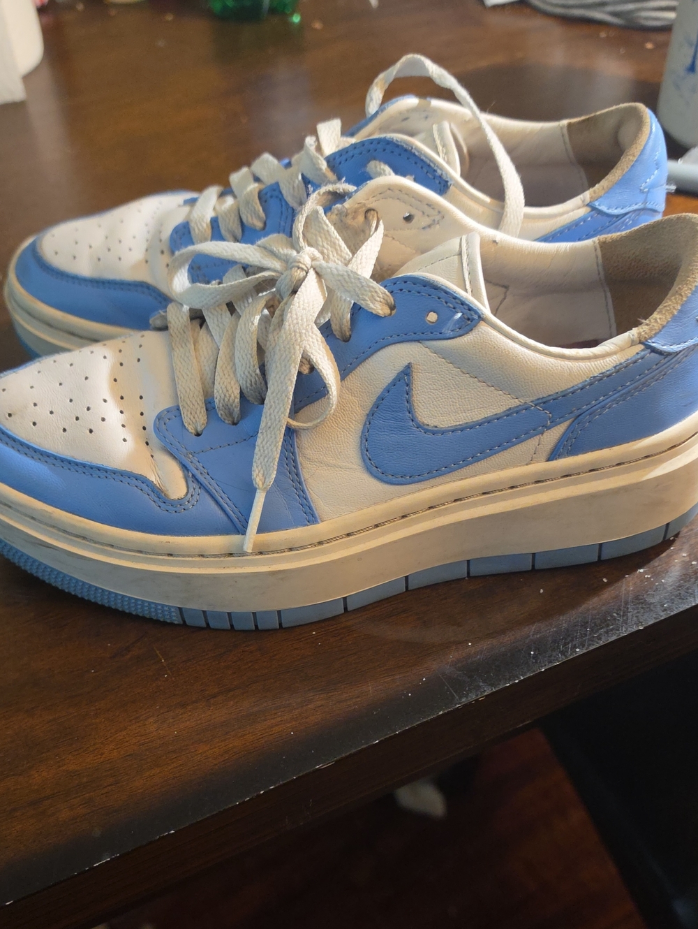 Jordan Low Top Sneakers White and Light Blue